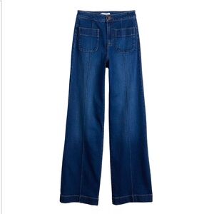 Wide Leg Dark Blue Women's Jeans